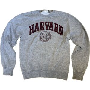 Champion Harvard Gray Crewneck Sweater with Harvard Logo Size Small Academia